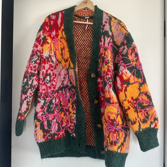 Free People Sweaters - Free people Alexis Floral Cardigan size small